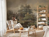 Vintage Village View Wallpaper Mural: Scenic River Palace Peel & Stick