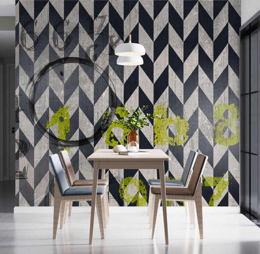Black and White Geometric Wallpaper: Art Deco Peel and Stick