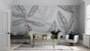 Banana Leaf Wallpaper Mural: Black & White Tropical Peel and Stick
