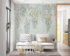 Floral Wallpaper Mural: Embossed Boho Flowers, Removable Wall Art