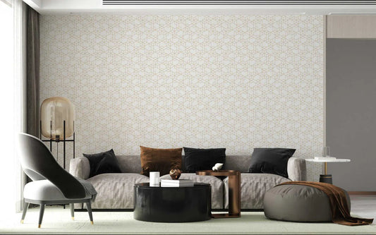 Geometric Wallpaper: Tiny Cubes, Art Deco Style, Removable Wall Decor