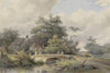 Vintage Village View Wallpaper Mural: Scenic River Palace Peel & Stick