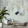 Floral Wallpaper Mural: Embossed Boho Flowers, Removable Wall Art